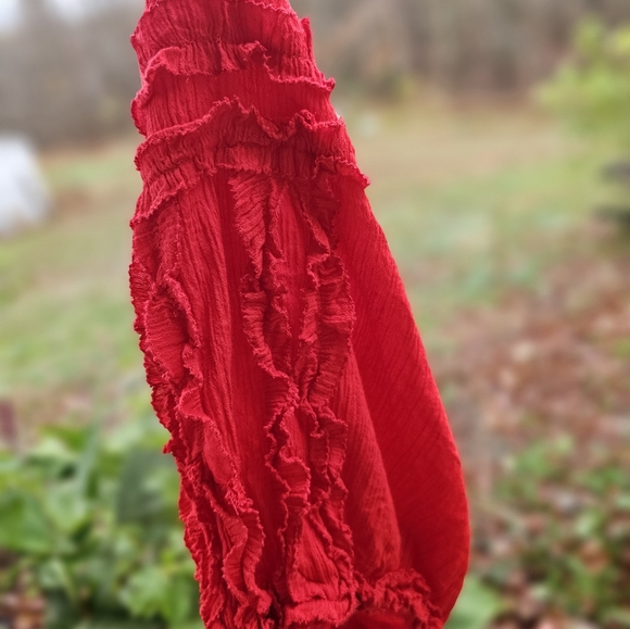 Multiples Red Ruffled Top - Picture 3 of 5